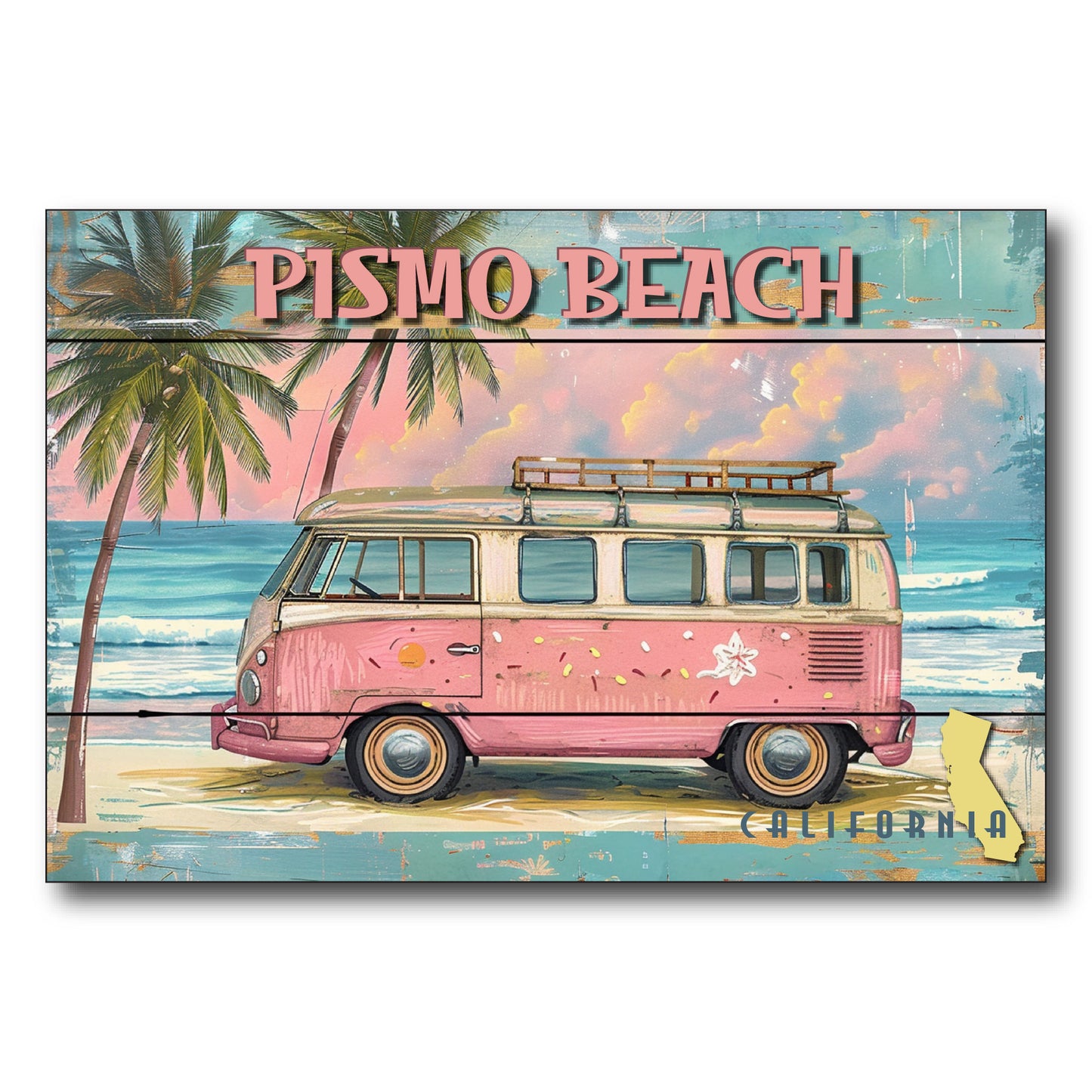 Pismo Beach Pink Van